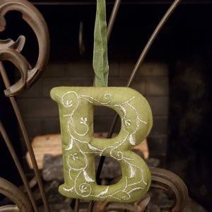 Hand Embroidered Letter Ornament- "B"